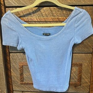 Blue Semi-Cropped Tee Size XS